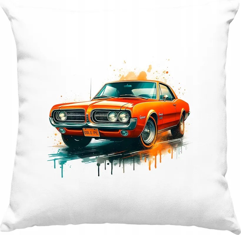 Retro autós párna vintage 10 fehér