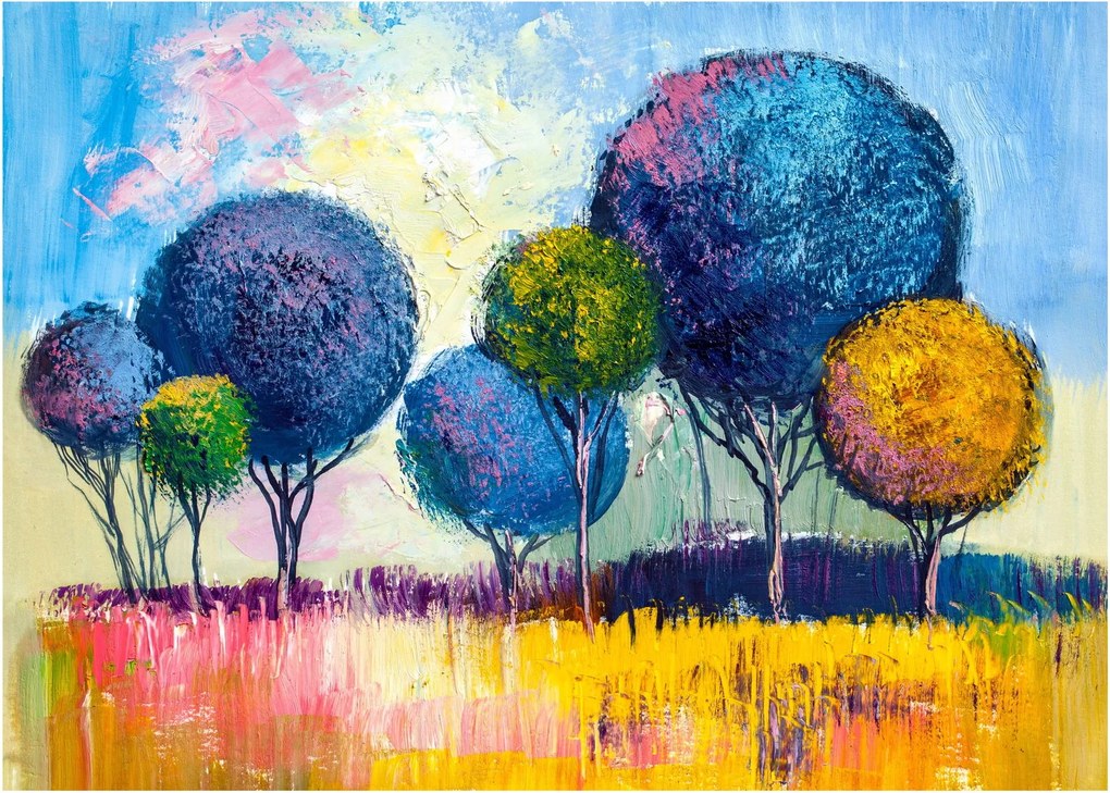 Kupolafák képe, olajfestmény (üvegen) (70x50 cm)