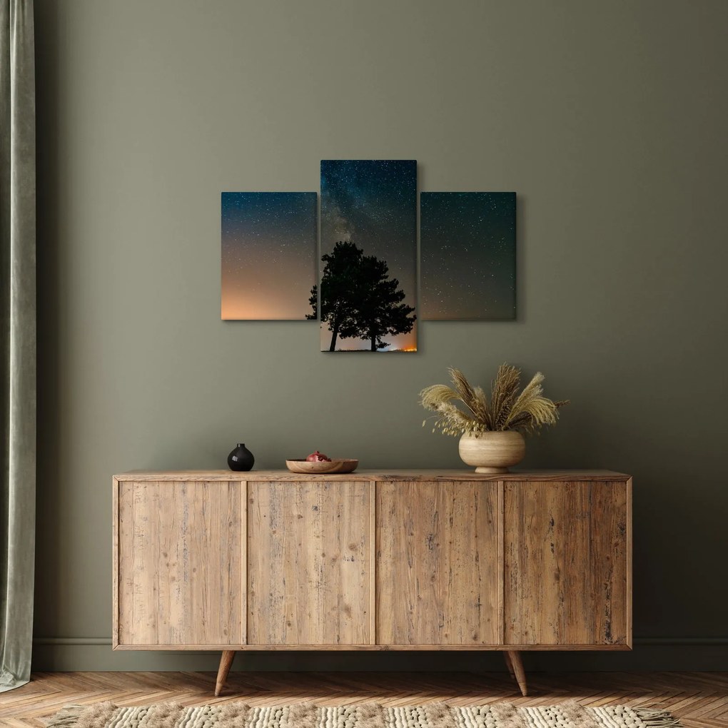 Egy éjszakai égbolt fákkal képe (90x60 cm)