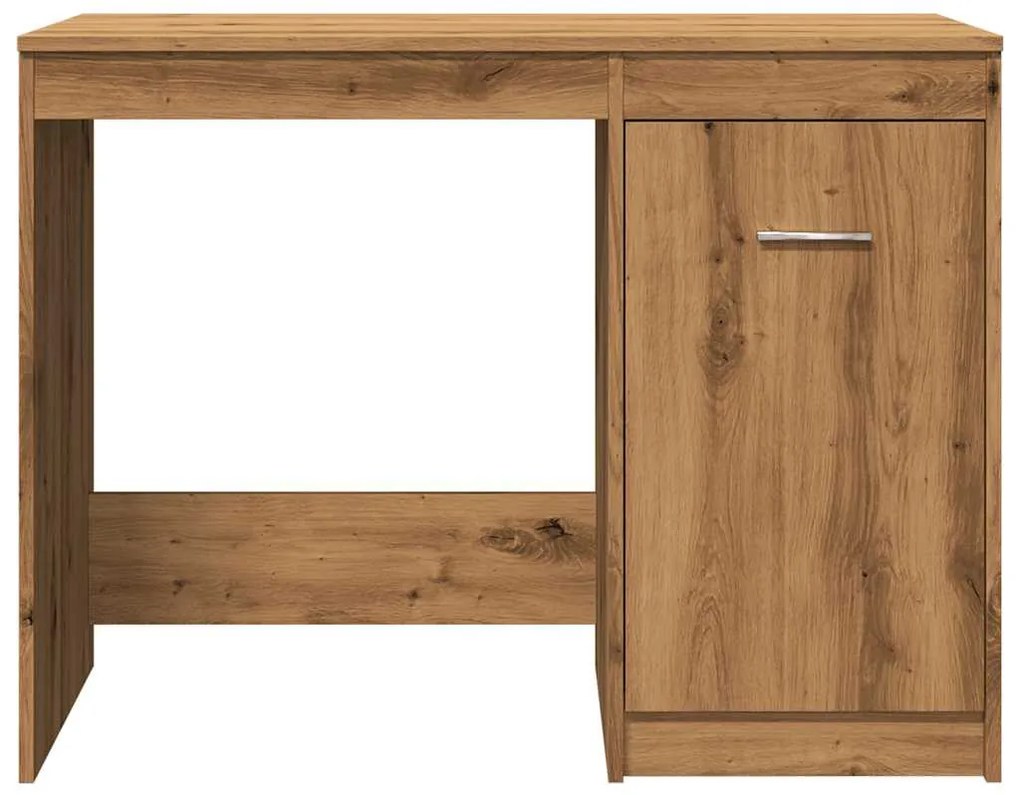 kézműves tölgy színű szerelt fa íróasztal 100 x 50 x 76 cm