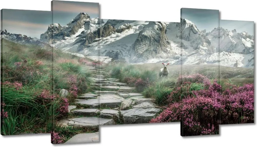 Festmények 120x65 Hegyi kilátás Tájkép Köd