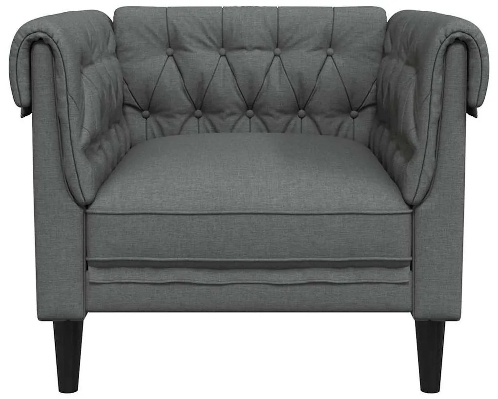 Chesterfield Kanapé Szék Sötétszürke 78.5 x 74.5 x 74.5 cm
