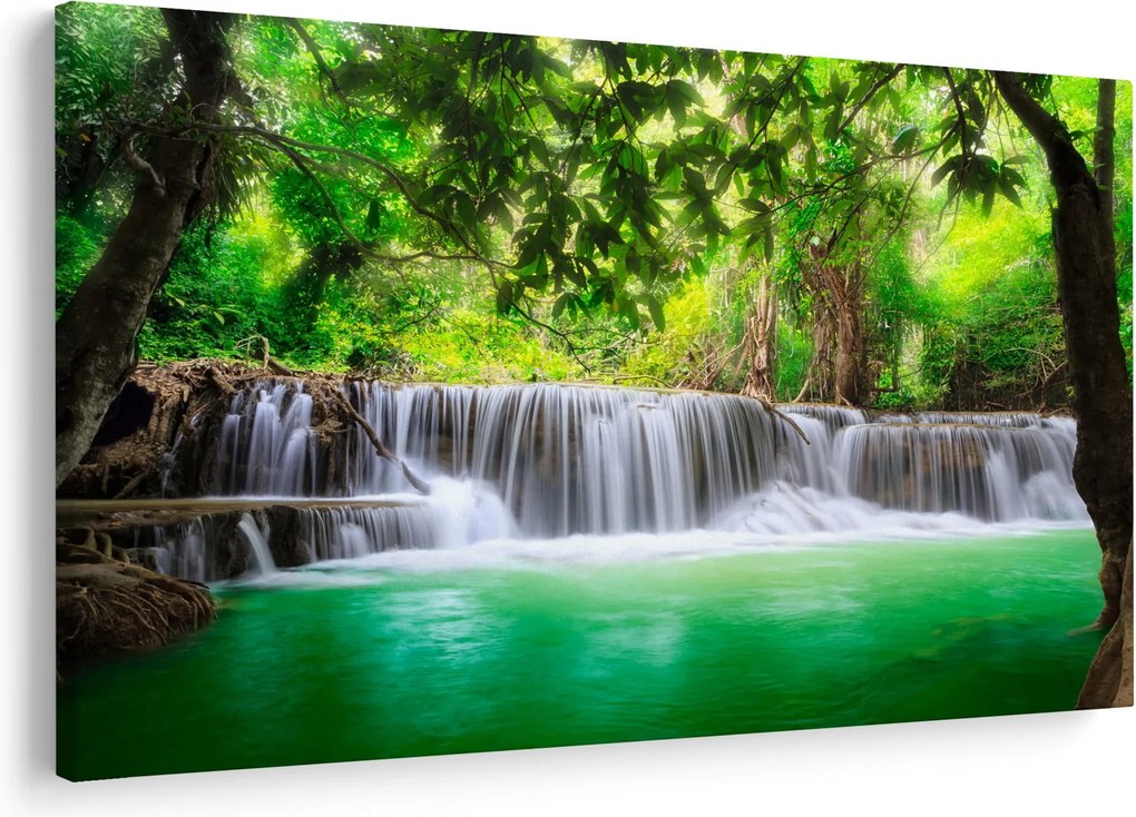 Kép egy vízesésről Kanchanaburiban, Thaiföldön (90x60 cm)