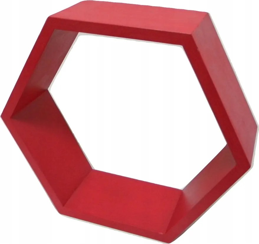 Fa Polc Méhsejt Hexagon Piros