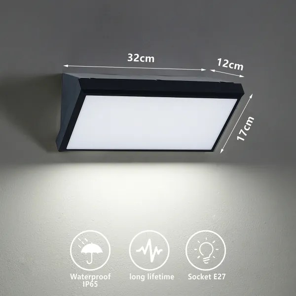 Brilagi-LED Fényerőszabályozható kültéri fali lámpa TRIANGLE 1xE27/6W/230V 2700-6500K IP65 fekete