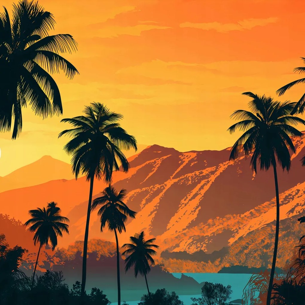 Poszter 30x30cm Naplemente a szigeteken