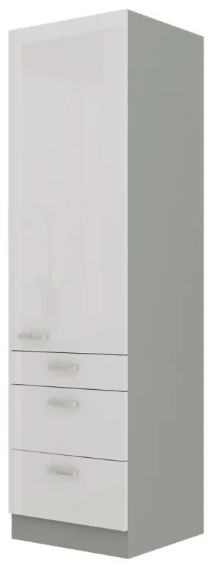 Élelmiszer konyhaszekrény Brunea 60 DKS-210 3S 1F (szürke + fényes fehér). 1024994
