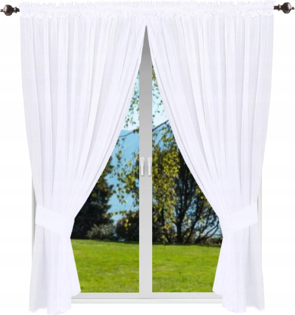 Függöny kész sima 240x300 függöny fehér szalagos függöny sima békák