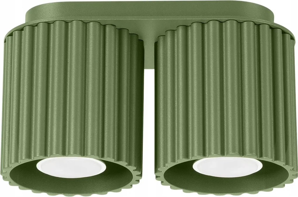 Sollux Mennyezeti lámpa Aura olivazöld 2xGU10 10W 21cm ovális