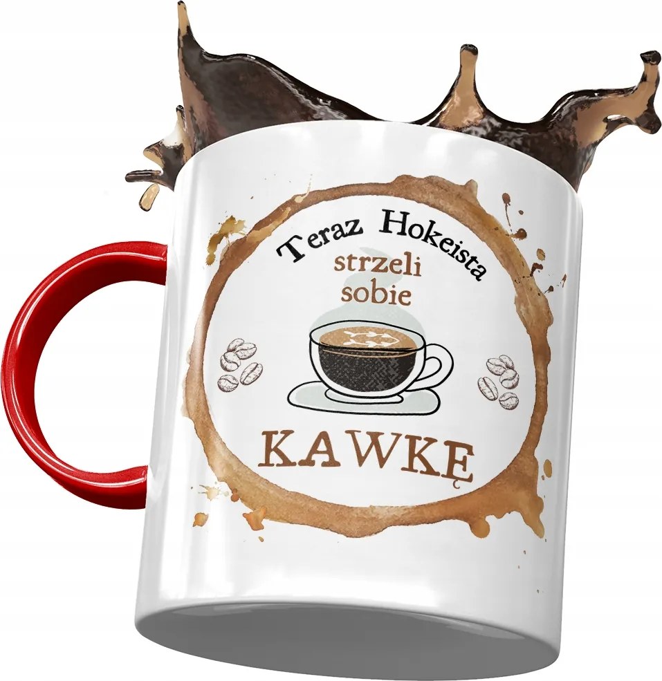 Piros Bögre Jégkorongozóknak Kávéscsésze Nyomtatott Fotóval