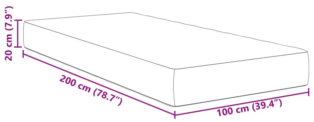 Zsebspring Matrac Kék Közepes 100x200x20 cm