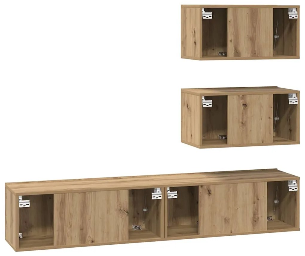 TV szekrény garnitúra 4 pcs kézműves tölgy 80 x 30 x 30 cm
