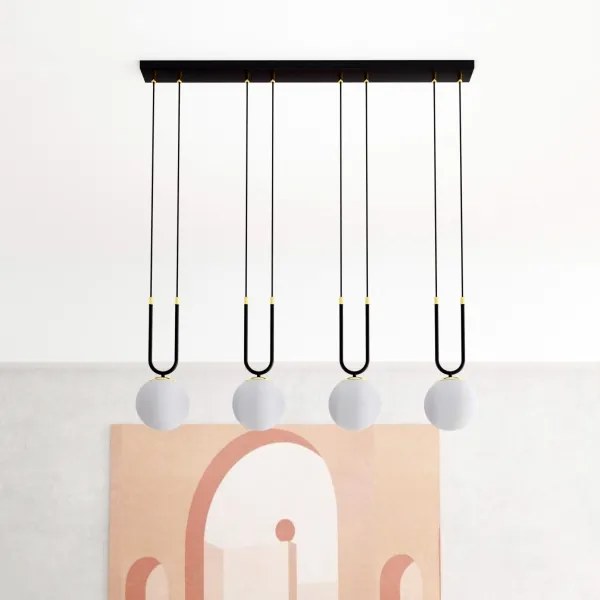 Csillár zsinóron GLAM 4xE14/10W/230V fekete