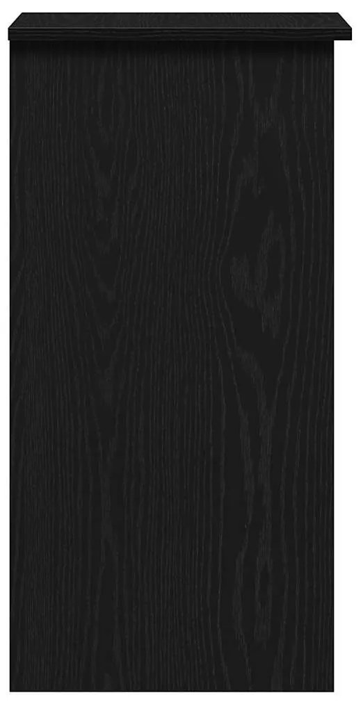 fekete forgácslap íróasztal polcokkal 84x40x78 cm