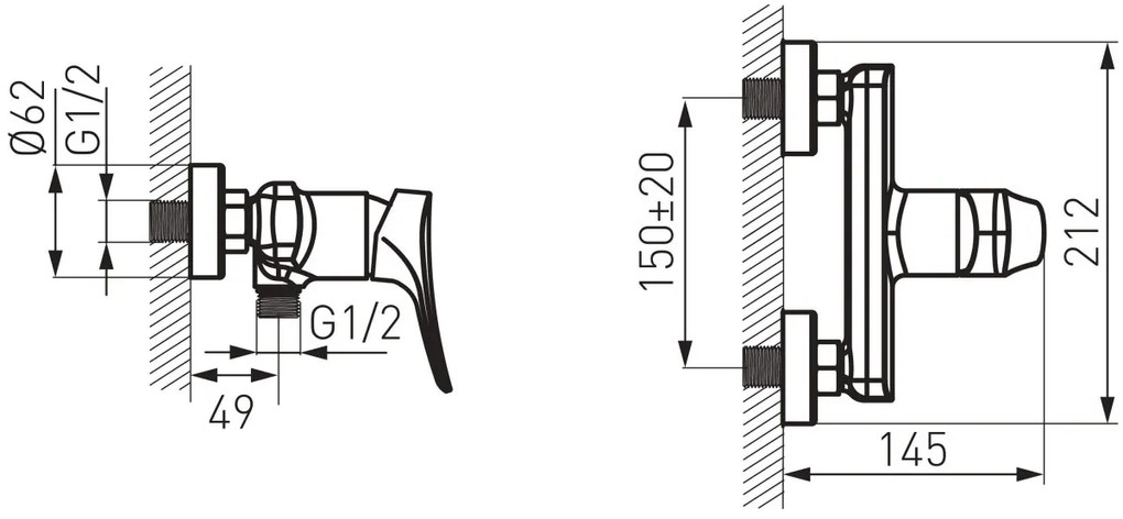 F-Design Brezza, zuhanycsap zuhanygarnitúra nélkül, fényes króm, FD1-BRZ-7-11