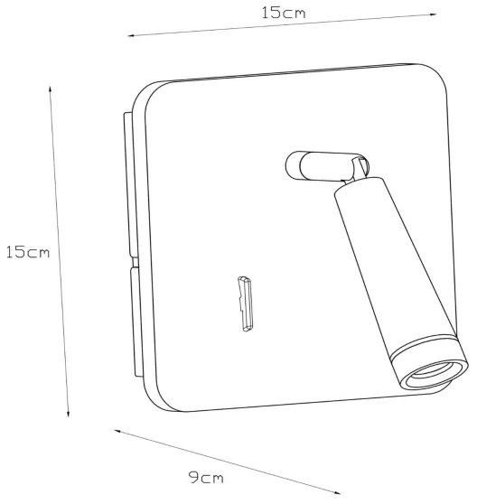 Lucide 77282/03/30 - LED Fali spotlámpa OREGON LED/4W/230V USB fekete