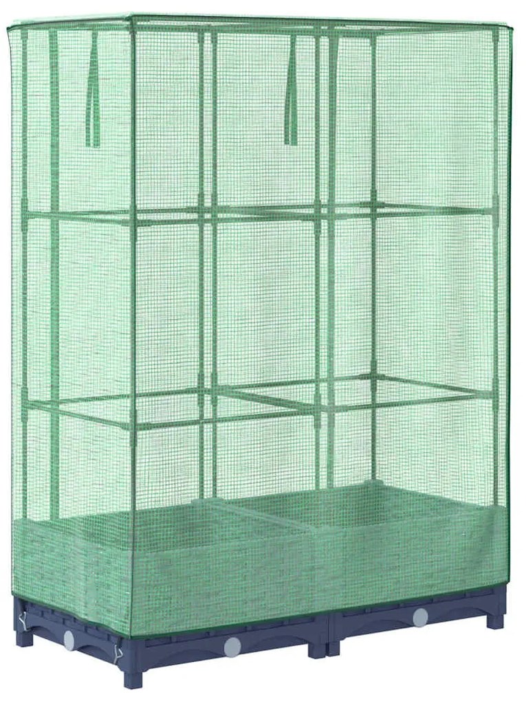 vidaXL rattan megjelenésű magaságyás melegháztakaróval 80x40x123 cm