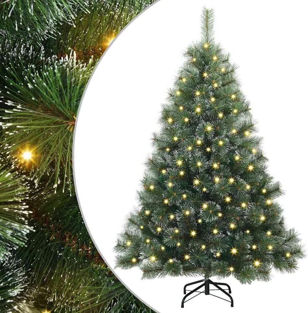 vidaXL Mű karácsonyfa 150 LED-del állvánnyal Zöld 150 cm PE és PVC