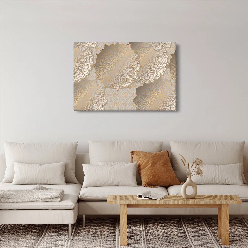 Kép - Mandalák arany tónusokban (90x60 cm)