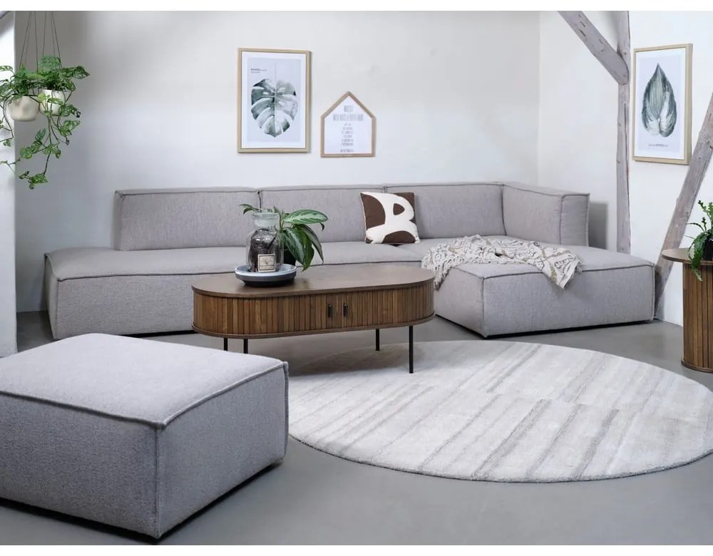 Natúr színű dohányzóasztal tölgyfa dekorral 60x120 cm Nola – Unique Furniture