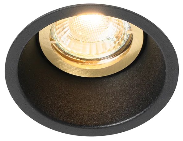 6 darabos modern, süllyesztett spotlámpa szett fekete és arany színben, forgatható és dönthető - Alloy