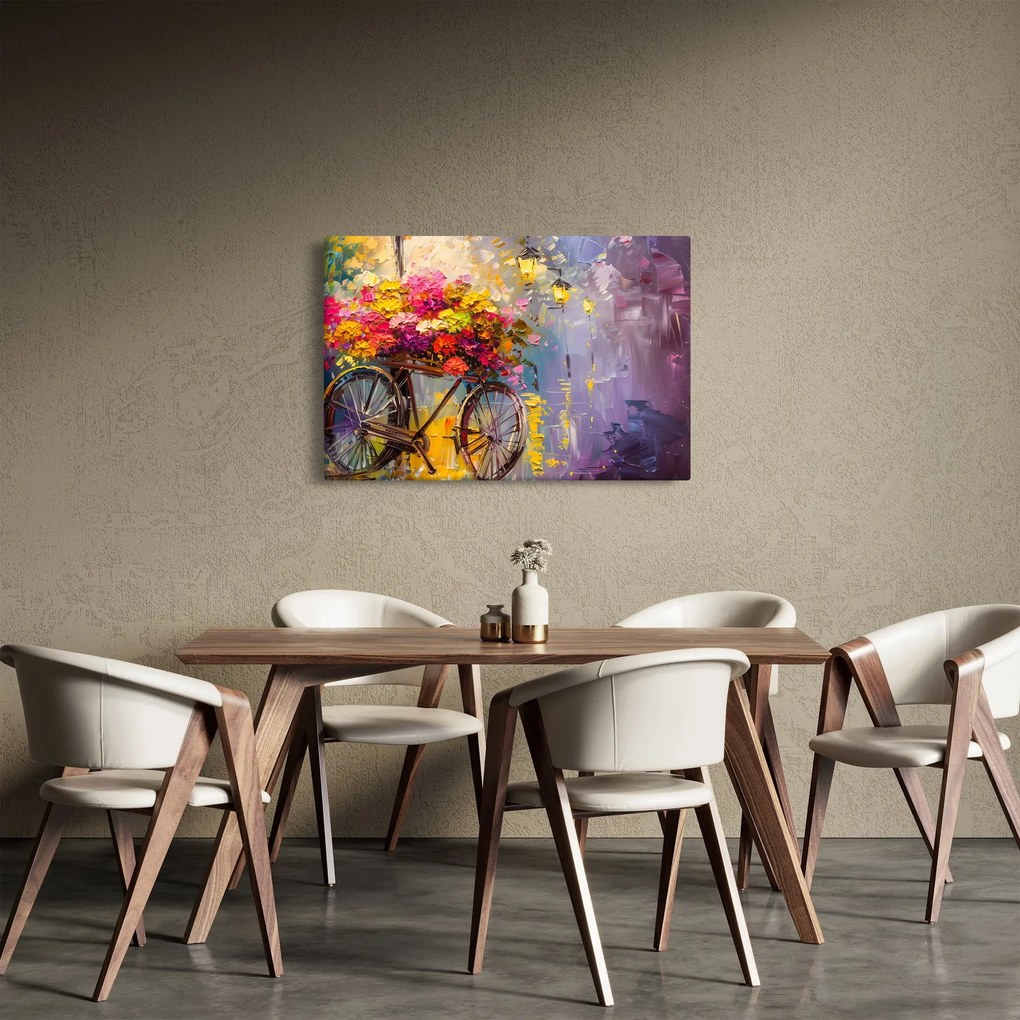 Kép - Kerék virágokkal (90x60 cm)