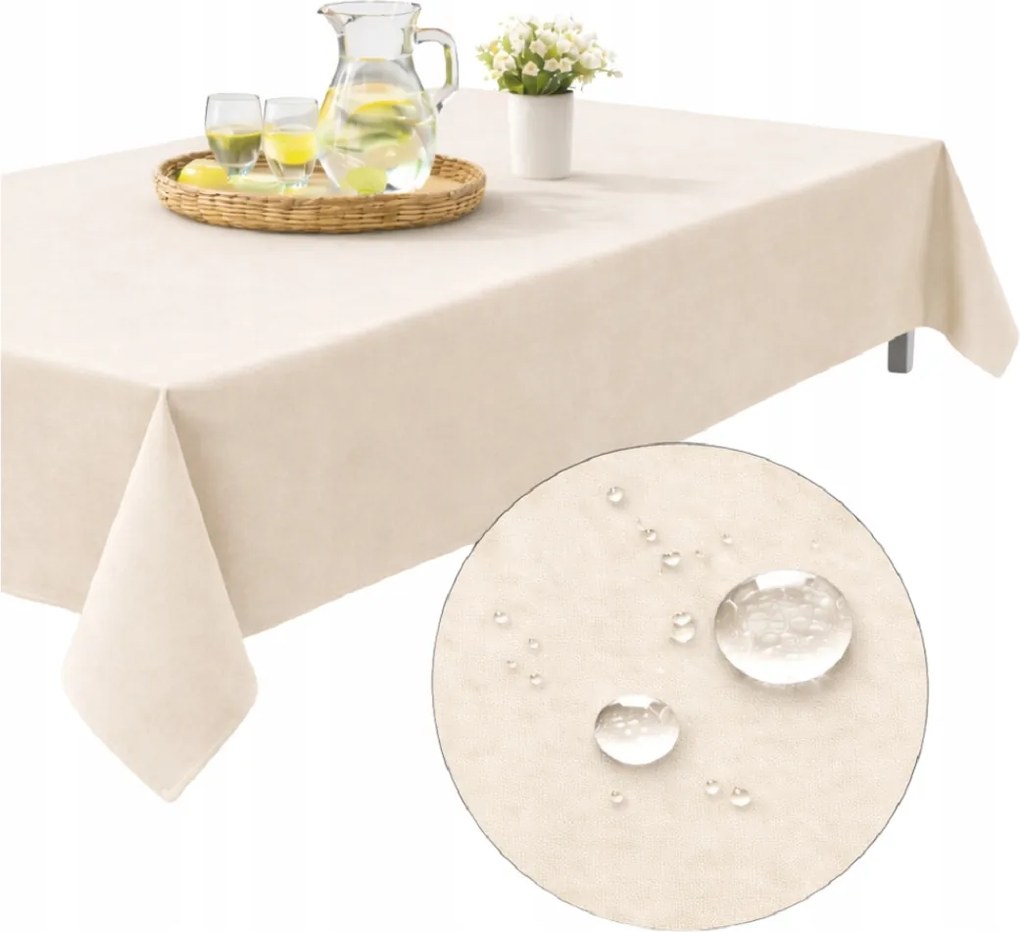 Abrosz kerti vízálló 155x200 asztal terasz erkély pergolák világos Bézs