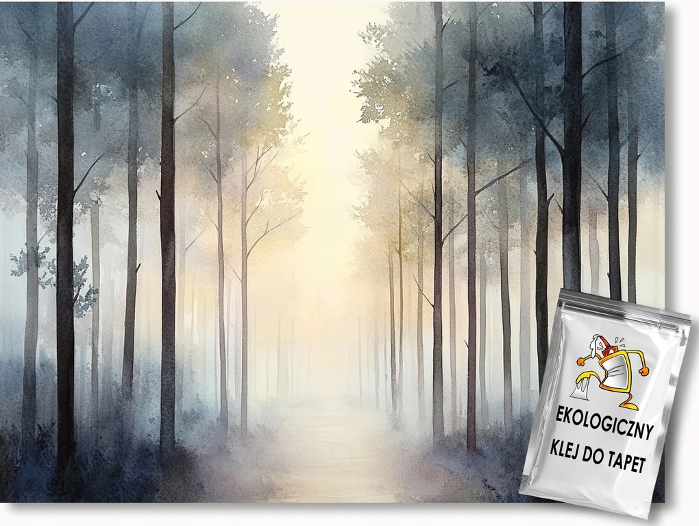 Fotótapéta Flizelina Erdő Fák Ösvény Út Köd Nap 368x254 ragasztó