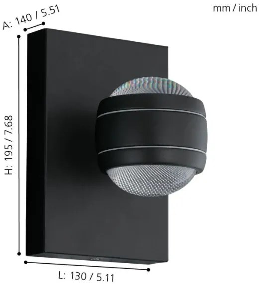 Eglo 94848 - LED Kültéri lámpa SESIMBA 2xLED/3,7W/230V