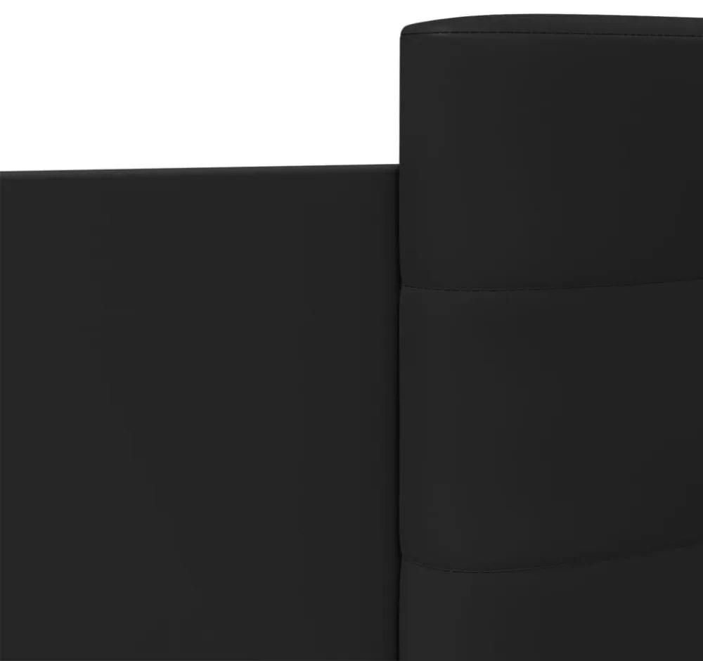 fekete ágykeret fejtámlával és LED-világítással 75 x 190 cm