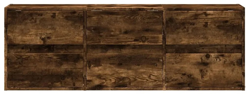 füstös tölgy színű fali TV-szekrény LED-ekkel 130x31x45 cm