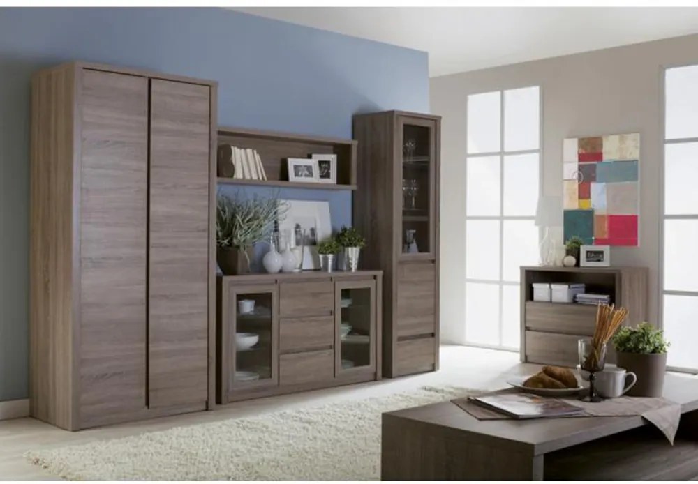 Komód 3- ajtós, tölgyfa lefkas, MONTANA K3D