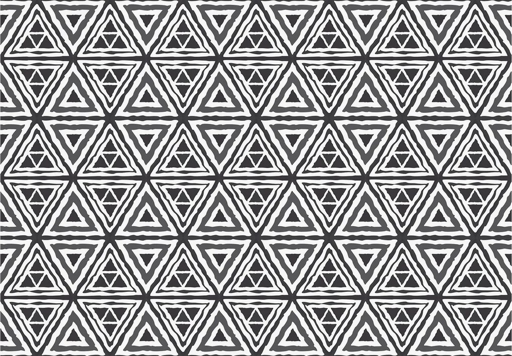 Fotótapéta Háromszögek fekete-fehér geometria vinil stílus 254x184 +ragasztó
