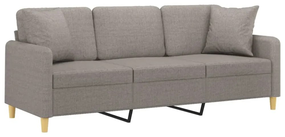 vidaXL 3 személyes tópszínű szövetkanapé díszpárnákkal 180 cm