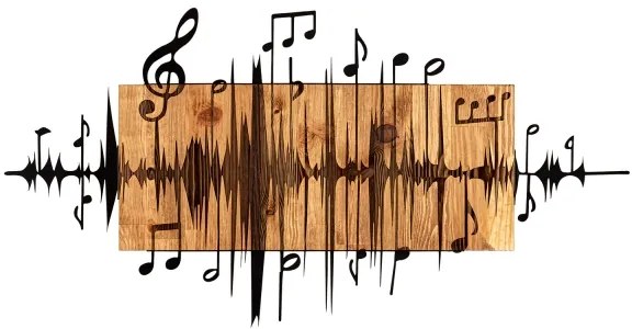 Fali dekoráció 90x47 cm jegyzetek fa/fém