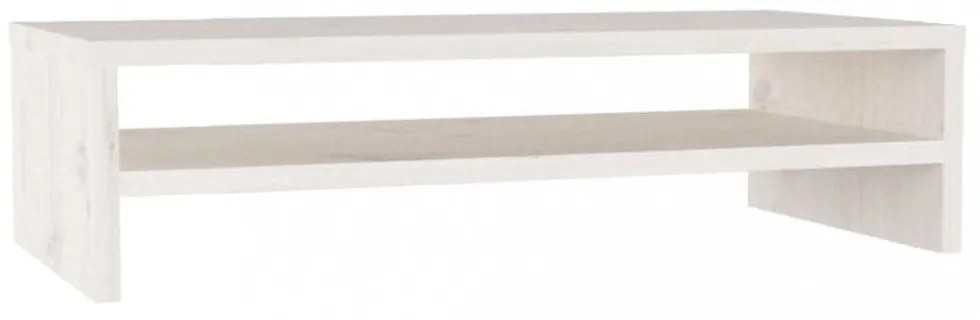 fehér tömör fenyőfa monitorállvány 50 x 24 x 13 cm