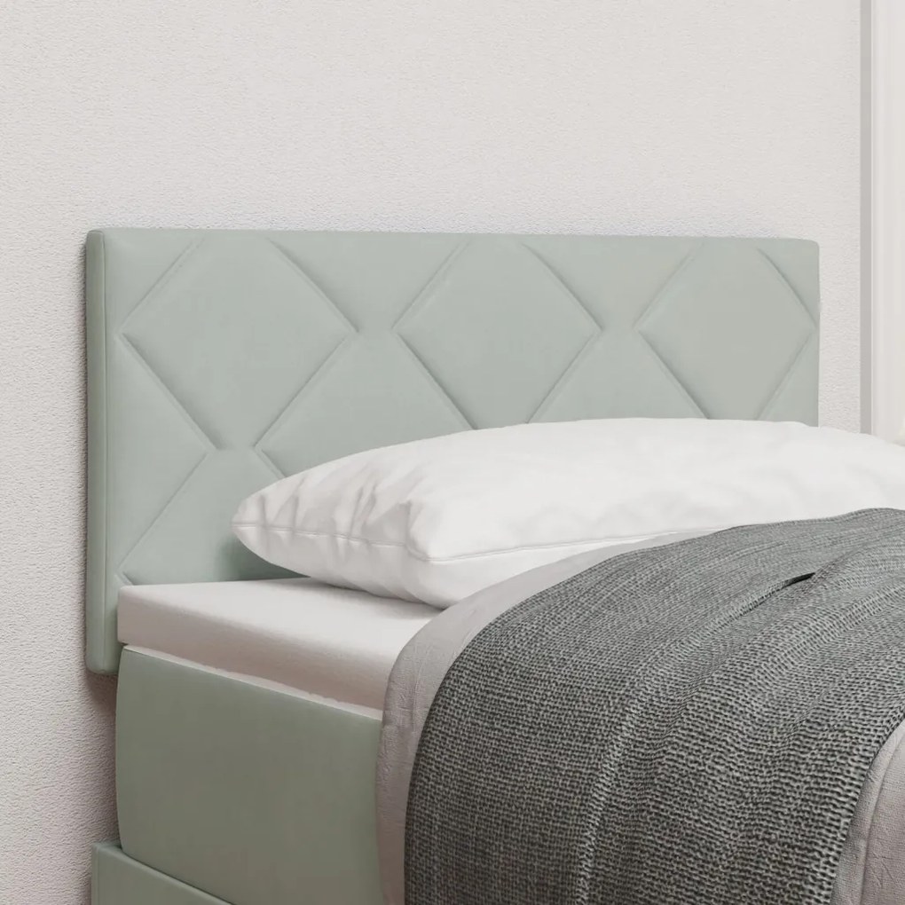 Fejtámla Gyémánt Blokkok Design Világosszürke 80 cm Vastag Bársony