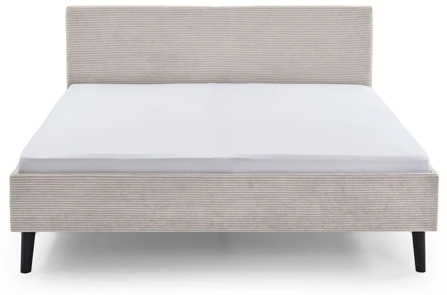 Bézs kárpitozott franciaágy 180x200 cm Avola – Meise Möbel