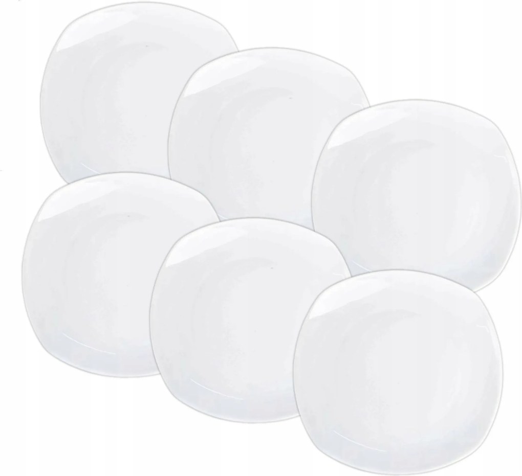 Ebédlő tányér 24,5 x 24,5 cm Wilmax Fehér Porcelán 6 db-os szett