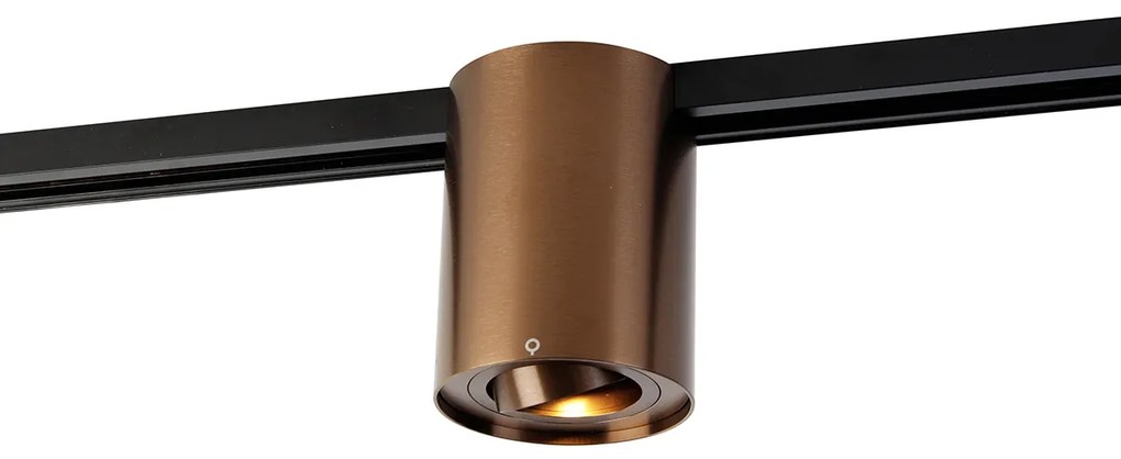 Modern 1 fázisú sínspotlámpa sötét bronz - Iconic Rondoo Up