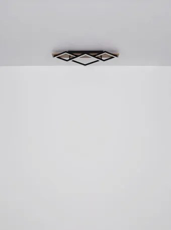 Globo 67294D3 Mennyezeti lámpa fém fekete matt, MDF fa sötét, műanyag fekete matt, műanyag fehér, HxSzxM: 820x310x85mm, LED 30W 230V, 3350lm forrás, 1700lm kimenet, 3000K