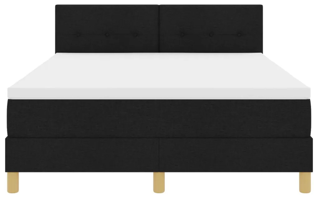 Boxspring Ágy Mattal & LED Fekete 160x200 cm Szövet