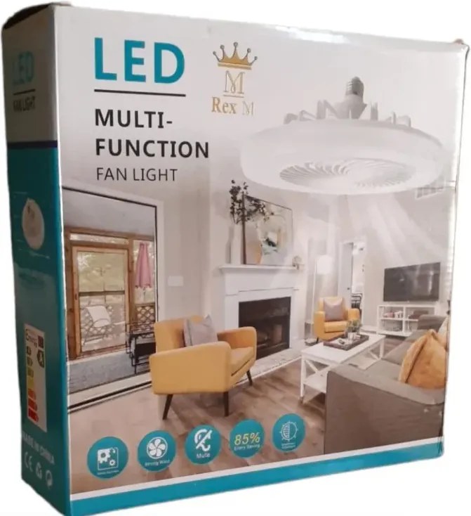 LED mennyezeti lámpa - 360°-ban forgatható - ventilátorral - 2in1