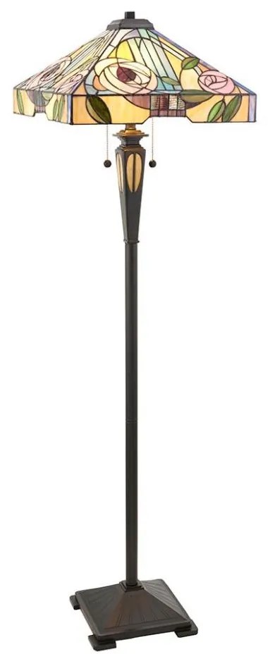 Endon 64383 - Tiffany WILLIOW állólámpa 2xE27/60W/230V, átm. 42,5 cm