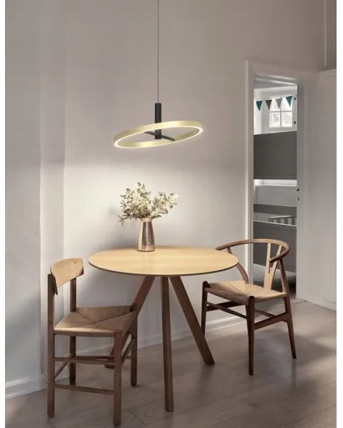 Wofi 6016-104L - BREST LED csillár, dimmelhető, kábelre függesztett, LED/19W/230V, fekete/arany