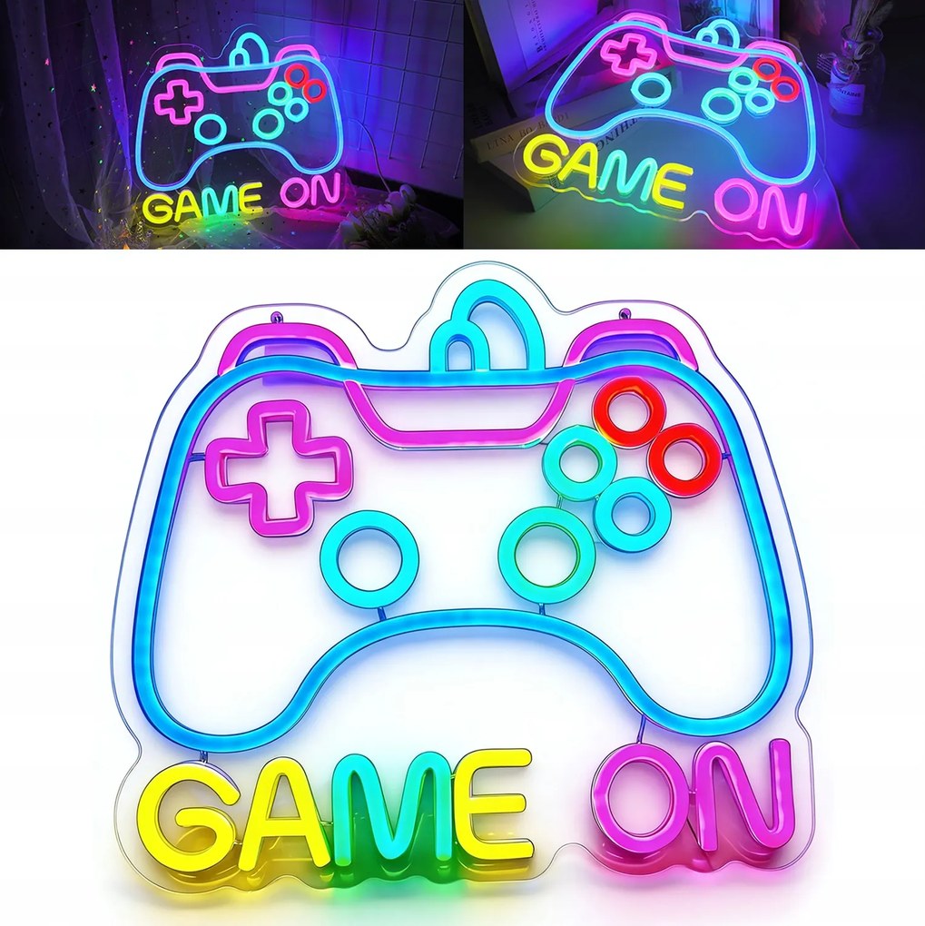 Neon Fali Led Lámpa Usb Éjszakai Pad Gamepad Gamer Dekoráció