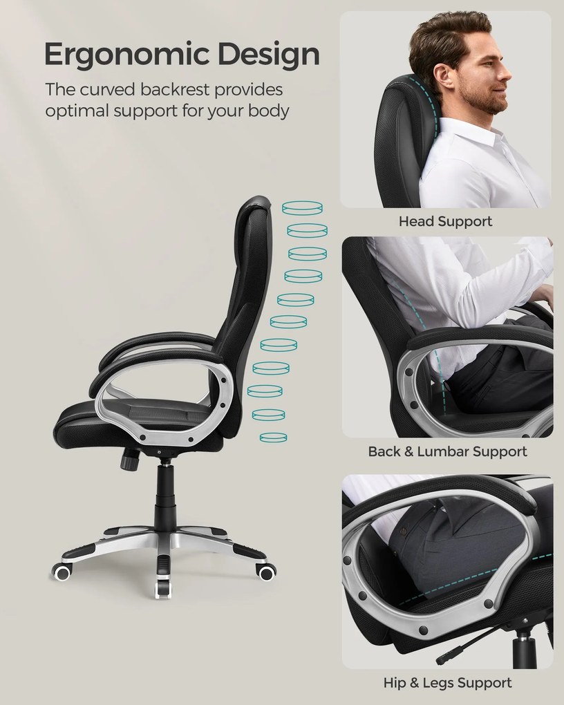 Irodai forgószék, magasságban állítható, kárpitozott vezetői szék