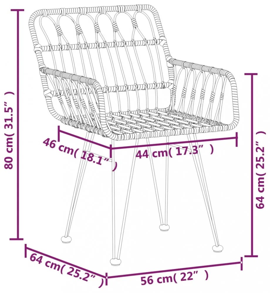 9 részes polyrattan kerti étkezőgarnitúra