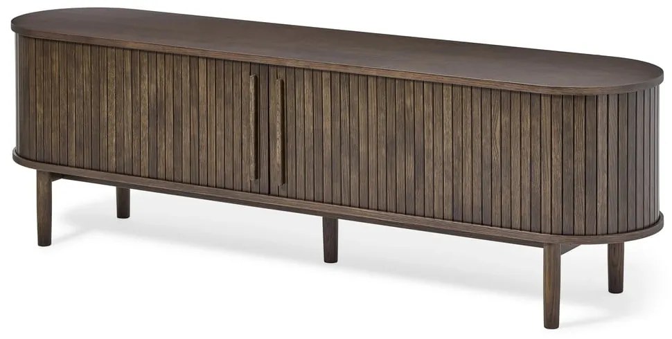 Barna TV-állvány tölgyfa dekorral 180x56x40 cm Meta – Unique Furniture