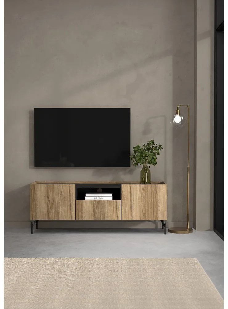 Barna TV-állvány tölgyfa dekorral 147x54x41 cm Bergen – Tvilum
